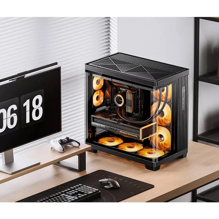Jonsbo TK-4 Gehäuse, Midi-Tower, ATX, Tempered Glass - black
