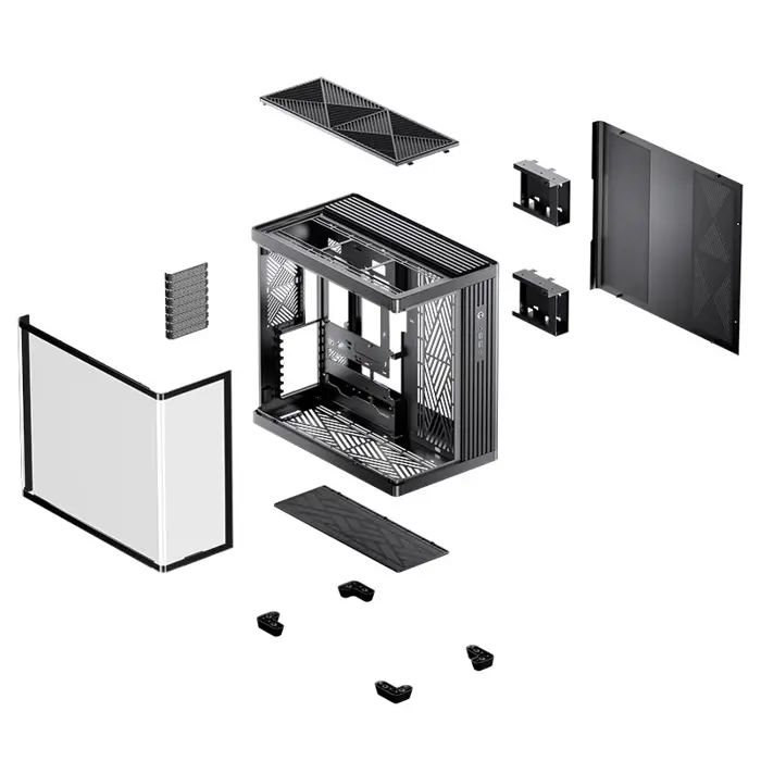 Jonsbo TK-4 Gehäuse, Midi-Tower, ATX, Tempered Glass - black