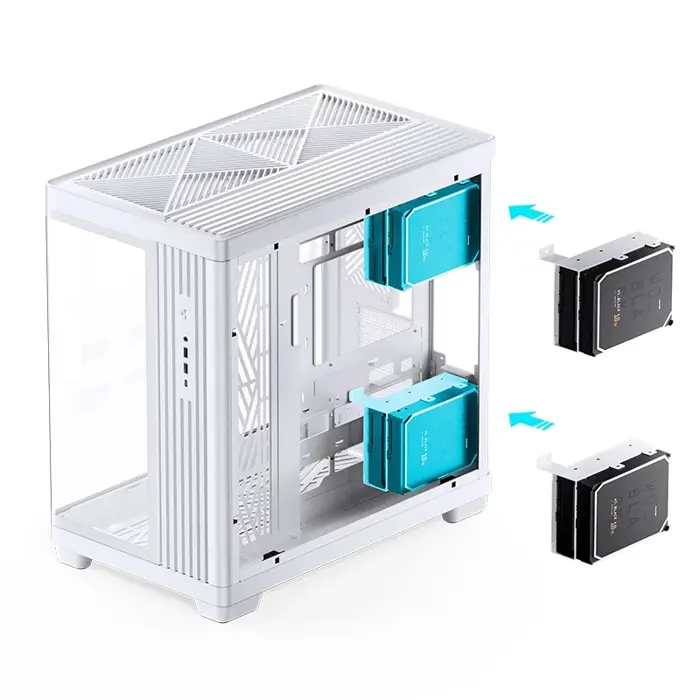 Jonsbo TK-4 Gehäuse, Midi-Tower, ATX, Tempered Glass - weiß