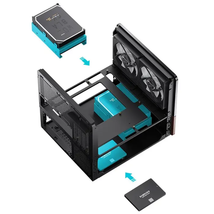 Jonsbo V12 PC-Gehäuse, Mini-Tower, Micro-ATX - black