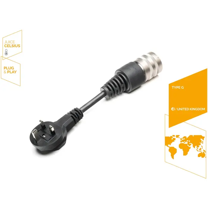 Juice Technology safety adapter JUICE CONNECTOR, TYPE G (UK) CELSIUS (black, for JUICE BOOSTER 2, with temperature sensor)