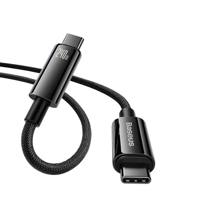Kabel Baseus Tungsten Gold USB-C to USB-C 480 Mb/s 240 W 1 m Black