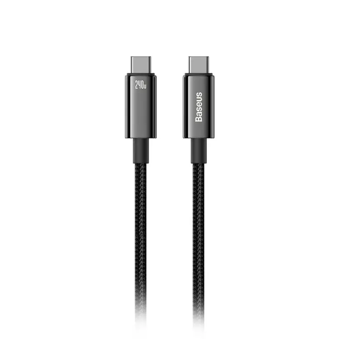 Kabel Baseus Tungsten Gold USB-C to USB-C 480 Mb/s QC 240 W PD 2 m Black