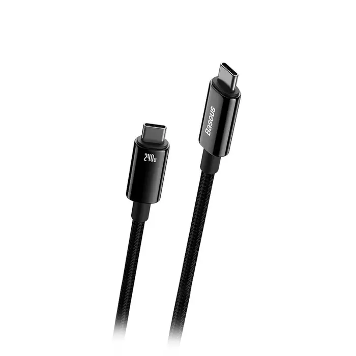 Kabel Baseus Tungsten Gold USB-C to USB-C 480 Mb/s QC 240 W PD 2 m Black