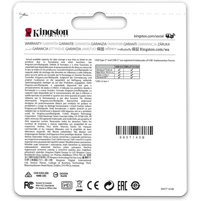 Kingston DataTraveler microDuo 3C 256GB USB Stick (Purple/Transparent, USB-A 3.2 Gen 1, USB-C 3.2 Gen 1)