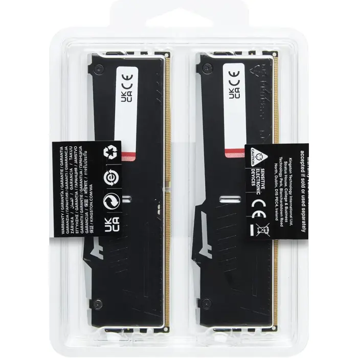 Kingston DDR5 32GB 5200 - CL - 40 - Dual-Kit - DIMM - KF552C40BBAK2-32, Fury Beast RGB, black