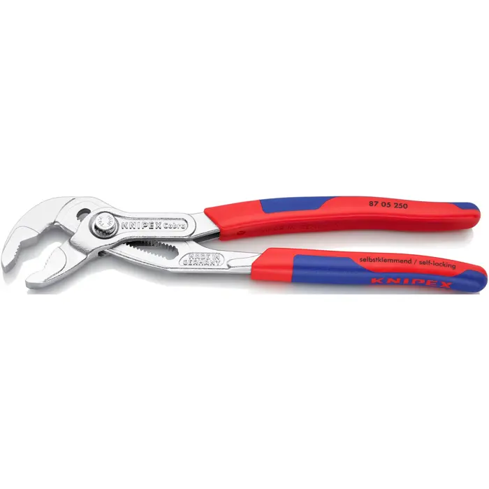 KNIPEX Cobra pipe / water pump pliers 87 05 250 (red/blue, length 250mm, for pipes up to 2)
