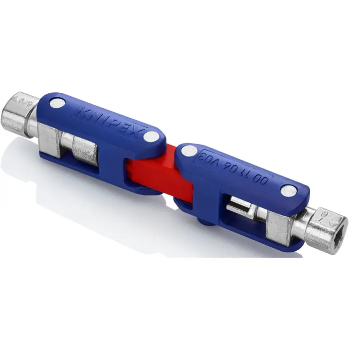 KNIPEX DoubleJoint control cabinet wrench, socket wrench (blue/red, total arm length 97mm)
