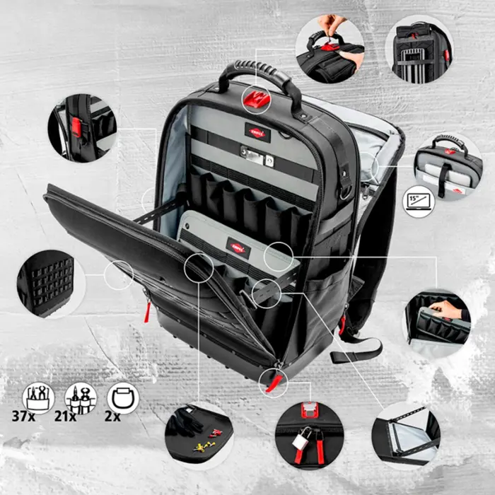 Knipex tool backpack Modular X18 (black, empty)