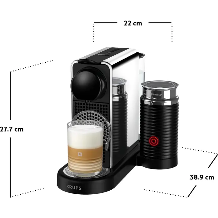 Krups Nespresso CitiZ&Milk Platinum XN630D, capsule machine stainless steel