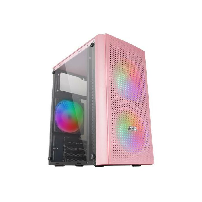Kućište Mars Gaming MC300P Pink, MicroATX, Tempered Glass, Mesh Front, 3x120mm Fans