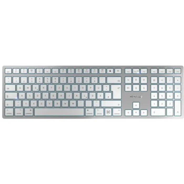 KW 9100 SLIM FOR MAC (silver/white, DE layout, Cherry SX scissor technology)