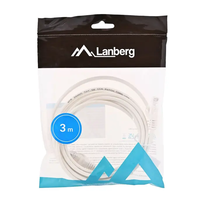 Lanberg PCU5-10CC-0300-W networking cable White 3 m Cat5e U/UTP (UTP)