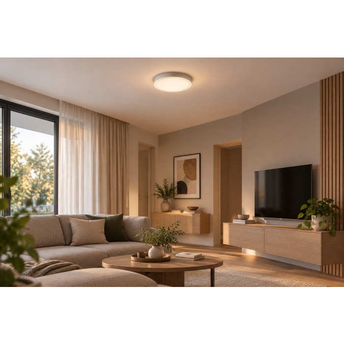 LED panel 24W 2000lm 4000K, surface mounted, round, black