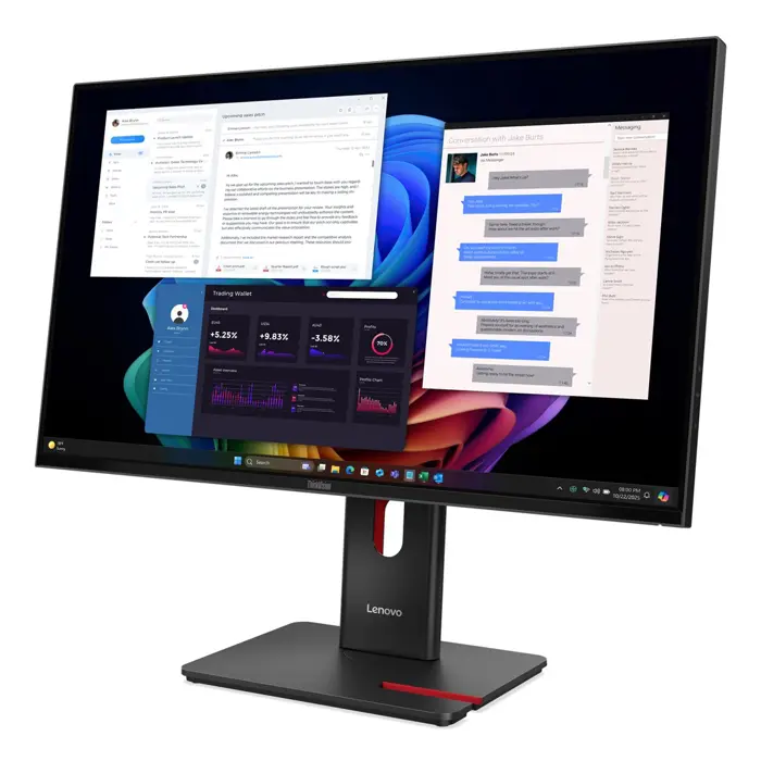 Lenovo ThinkVision T27UD-40 LED display 68.6 cm (27") 3840 x 2160 pixels 4K Ultra HD LCD Black
