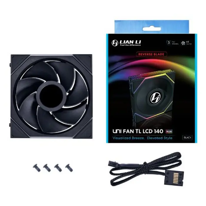 Lian Li Uni Fan TL LCD Computer case, Processor 14 cm Black 1 pc(s)
