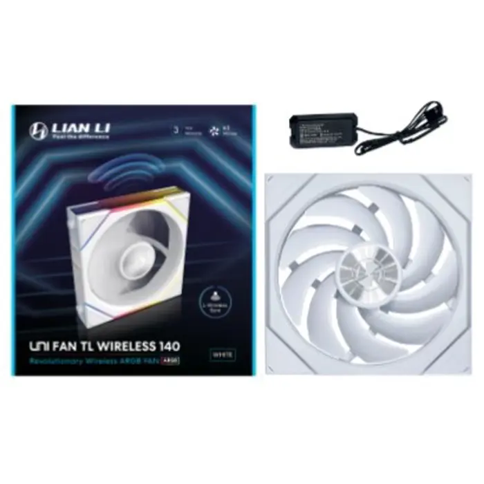Lian Li UNI FAN TL Wireless Lüfter, ARGB, PWM - Reverse Blade, 140mm, weiß