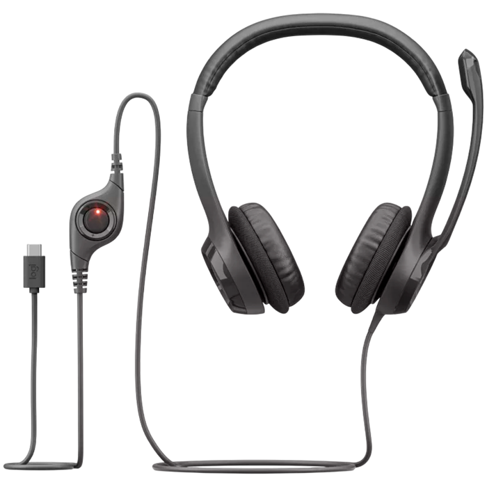 LOGITECH HEADSET-H390 USB-C Computer Headset-MIDNIGHT BLACK-USB-N/A-EMEA28i-935-USB-C