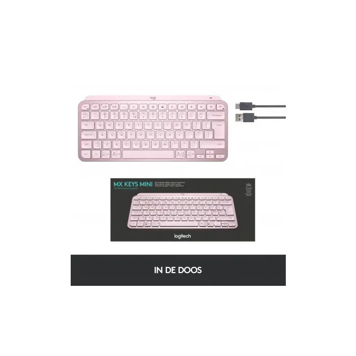 Logitech keyboard MX Keys Mini, pink color, SLO Mr.