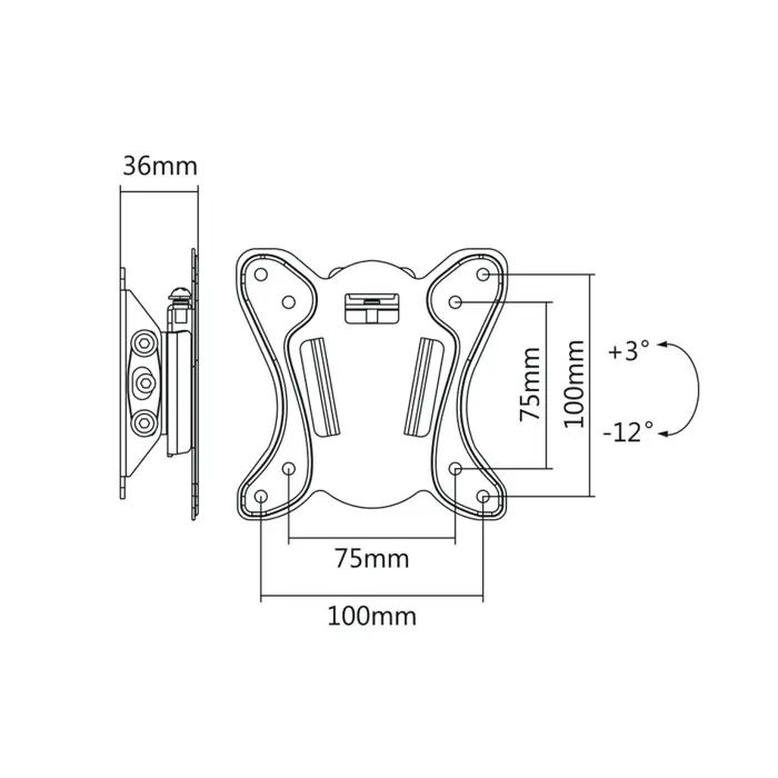 Maclean MC-715 Small TV Bracket Wall Mount for TV Monitor 13-27" LCD LED Plasma 75x75 100x100