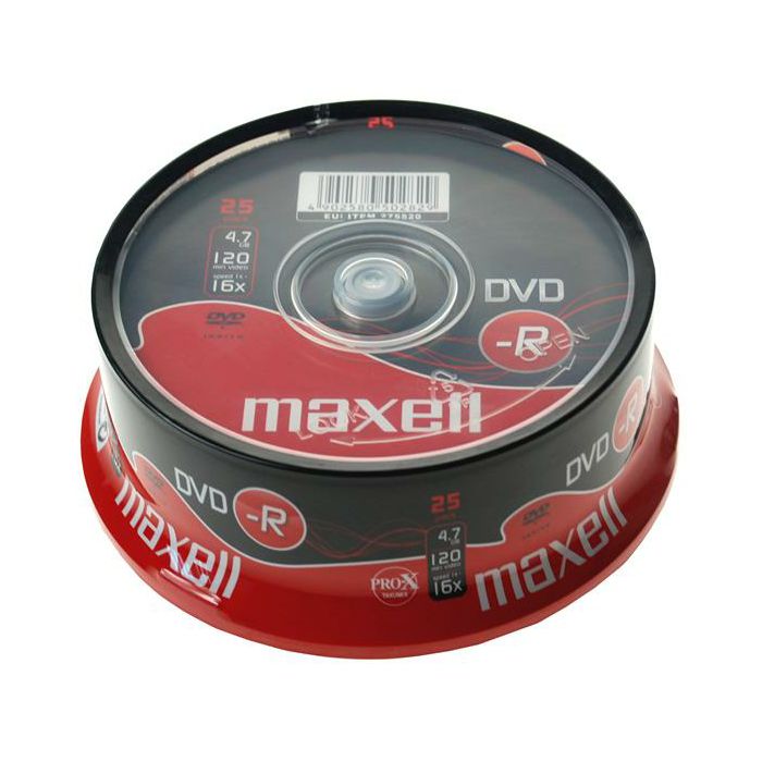 Maxell DVD-R 16x, 4.7GB 25 kom spindle