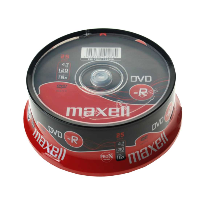 Maxell DVD-R 16x, 4.7GB 25 kom spindle