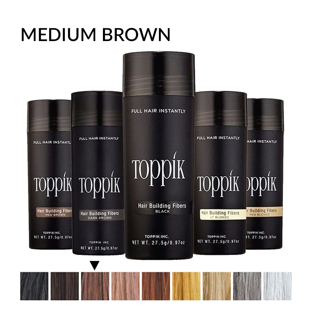 Toppik vlakna za kosu, Medium Brown / Srednje smeđa (velika 27,5 g, do 50 nanosa) - 647