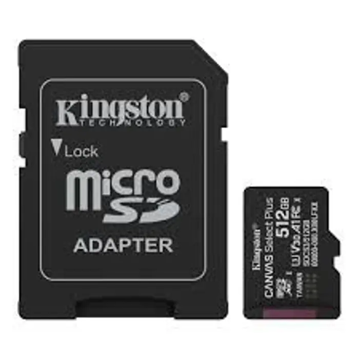 MEM SD MICRO 512GB Kingston Canvas Select Plus + Adapter SDCS3/512GB