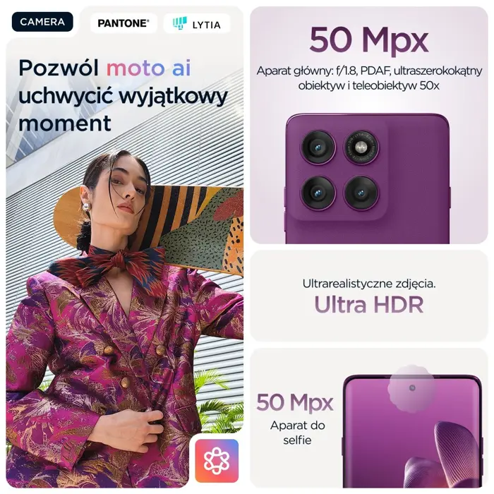 Motorola edge 60 pro 16.9 cm (6.67") Dual SIM Android 15 5G USB Type-C 12 GB 512 GB 6000 mAh Purple