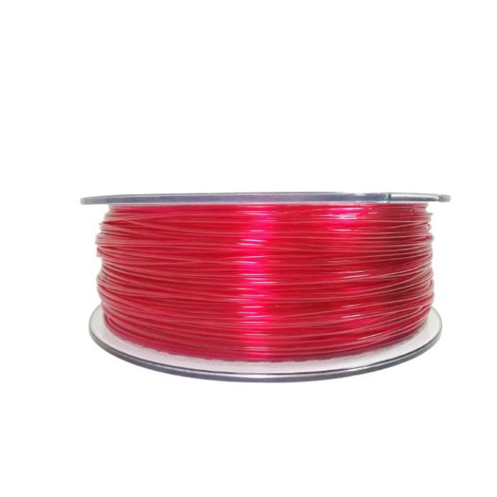 Filament for 3D, PET-G, 1.75 mm, 1 kg, red transpa