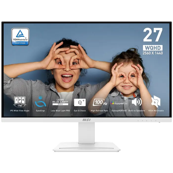 MSI 27" PRO MP273QW E2 IPS QHD 100Hz Monitor 2xHDMI DP Speakers