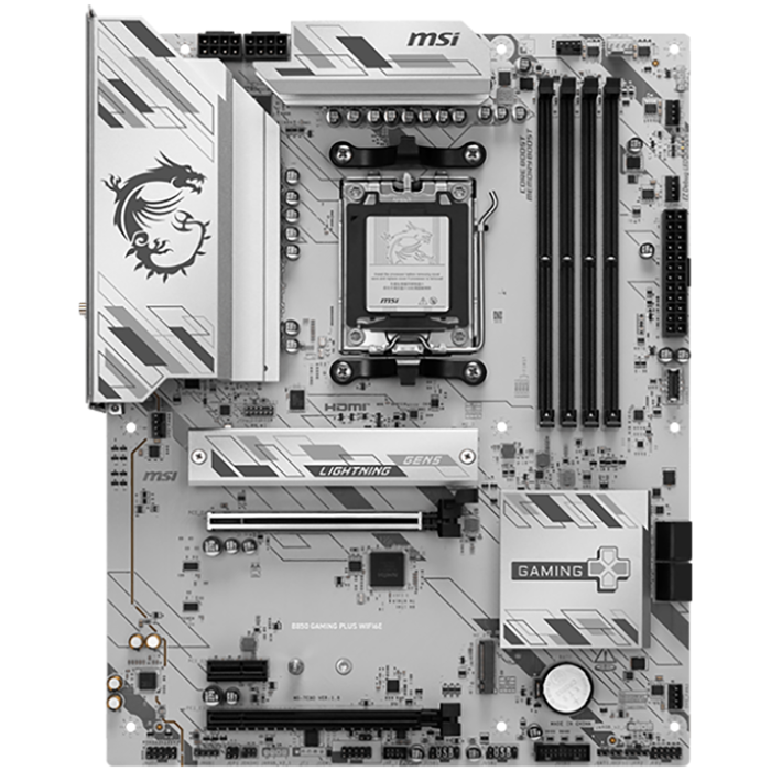 MSI B850 GAMING PLUS WIFI6E Motherboard, ATX - Supports AMD Ryzen 9000/8000 / 7000 Processors, AM5 - DDR5 Memory Boost 8200+ MT/s (OC), PCIe 4.0 x16, M.2 Gen5, Wi-Fi 6E, 2.5G LAN