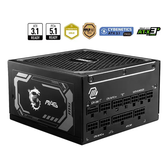 MSI MAG A1000GL PCIE5 power supply unit 1000 W 24-pin ATX ATX Black