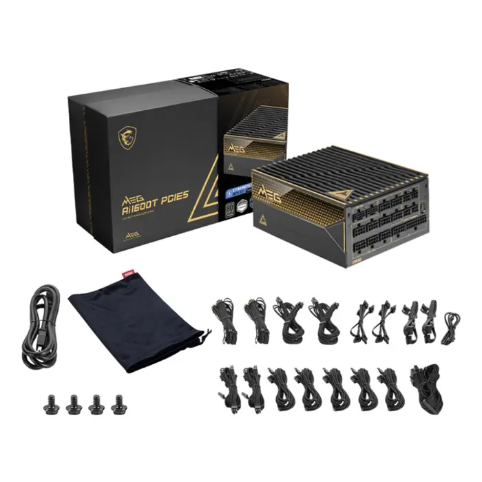 MSI MEG Ai1600T 1600W PCIE5 80+ Titanium power supply (306-7ZPEX11-CE0)