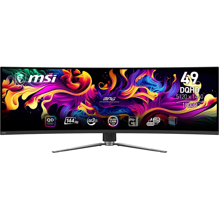 MSI MPG 491CQP QD-OLED computer monitor 124.5 cm (49") 5120 x 1440 pixels Dual WQHD Black