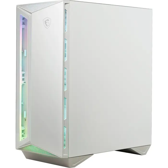 MSI MPG GUNGNIR 110R WHITE Mid Tower Gaming Computer Case 'White, 4x 120mm ARGB Fan, 1 to 6 ARGB Control board, USB Type-C, Tempered Glass, Center, ATX, mATX, mini-ITX'