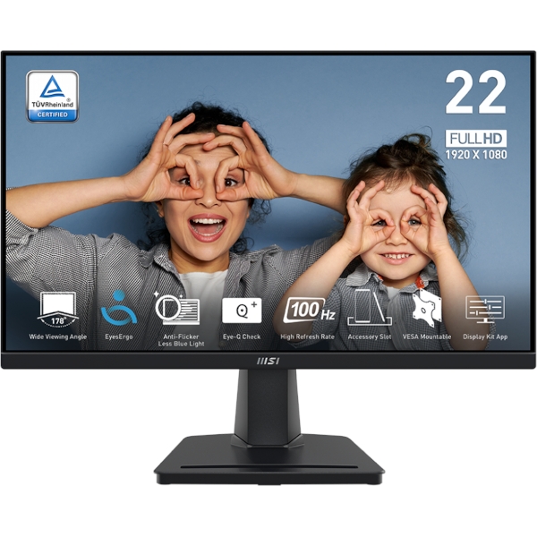 Monitor MSI PRO MP225V / 21.5" / FHD / VA / 100Hz / 1ms (MPRT) / black