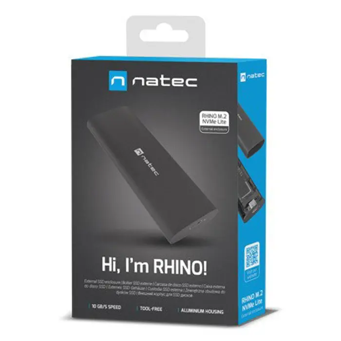 NATEC NKZ-2286 storage drive enclosure SSD enclosure Black M.2