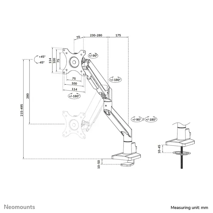 Neomounts TIS 17"-35" 1TFT weiĂź Max.9KG