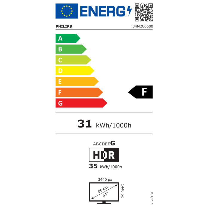 Philips Evnia 34 "34m2C6500 OLED WQHD 175Hz Monitor