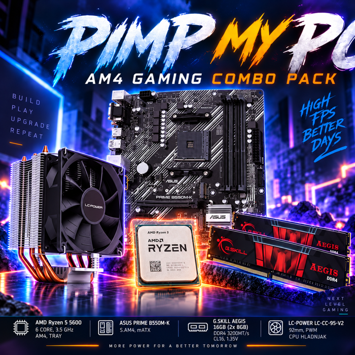 PimpMyPC Upgrade Kit R5B550 (Ryzen 5 5600, AirC., B550, 16GB DDR4)