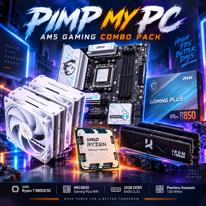 PimpMyPC Upgrade Kit R7B850 (Ryzen 7 9800X3D, AirC., B850, 32GB DDR5)