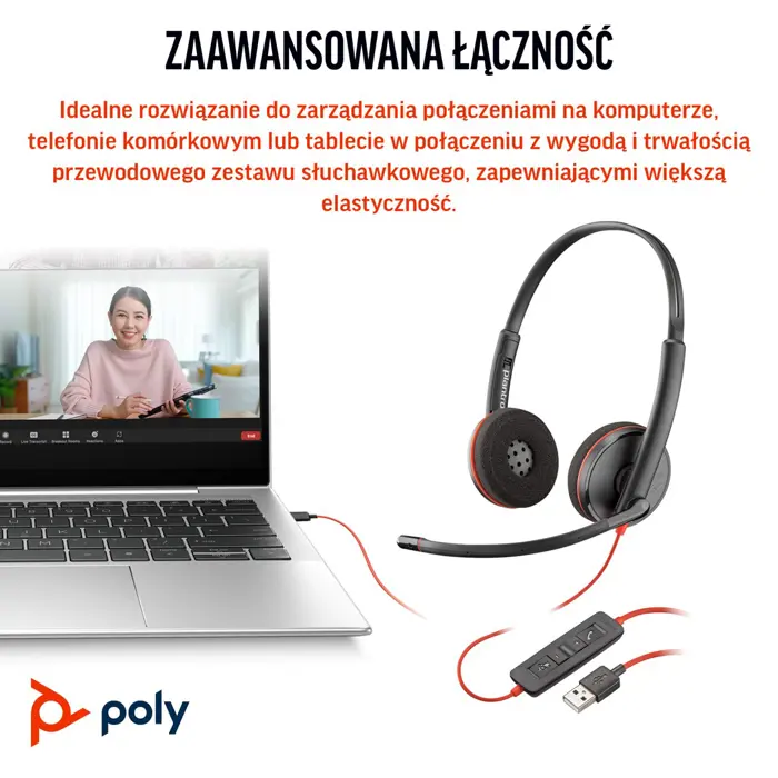 Poly Blackwire 3220 Stereo USB-C Black