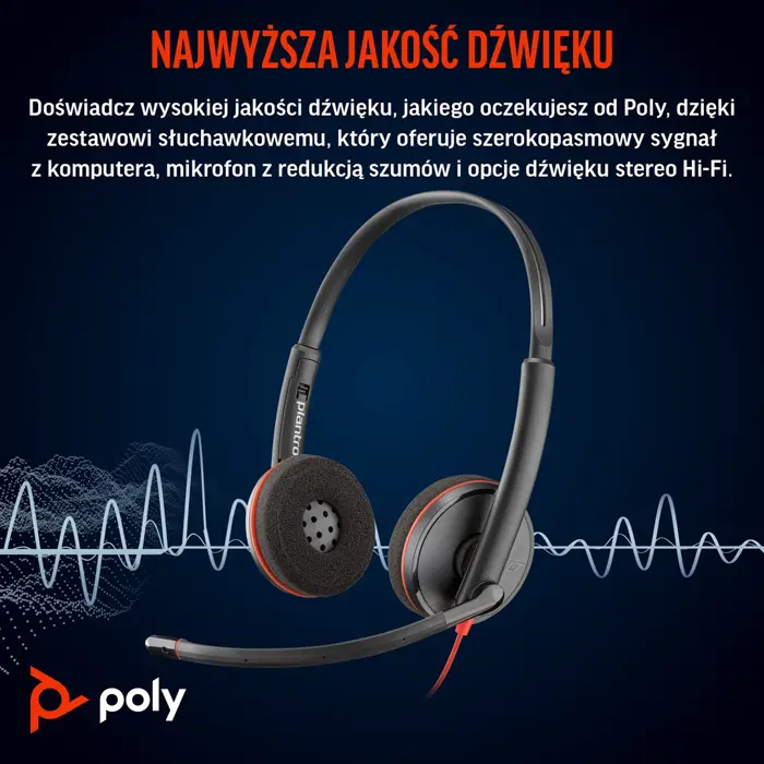 Poly Blackwire 3220 Stereo USB-C Black