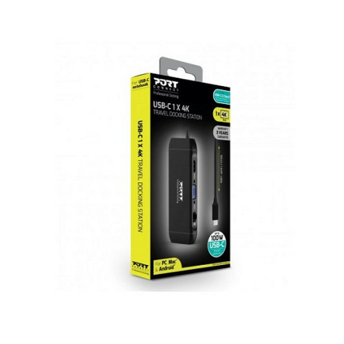 Port docking travel  USB-C,1x4K ili 2xFHD, do 100W