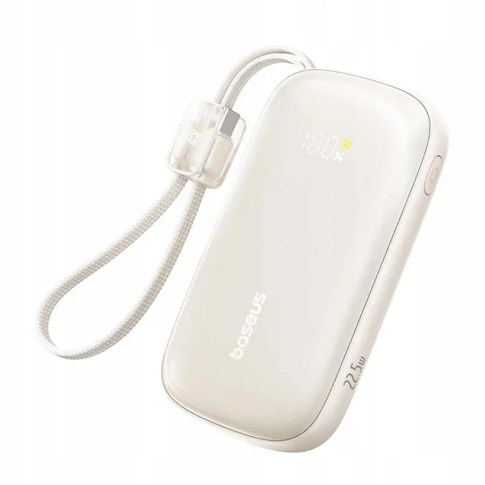 Powerbank Baseus EnerFill FC21 10000 mAh 22,5 W USB-A USB-C tytanowy z odłączanym kablem Lightning