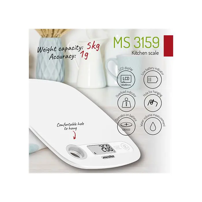 Powerful kitchen scale MS3159 white