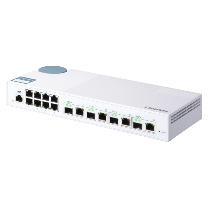 QNAP 12 port switch 4x 10Gb, 8x 1Gb