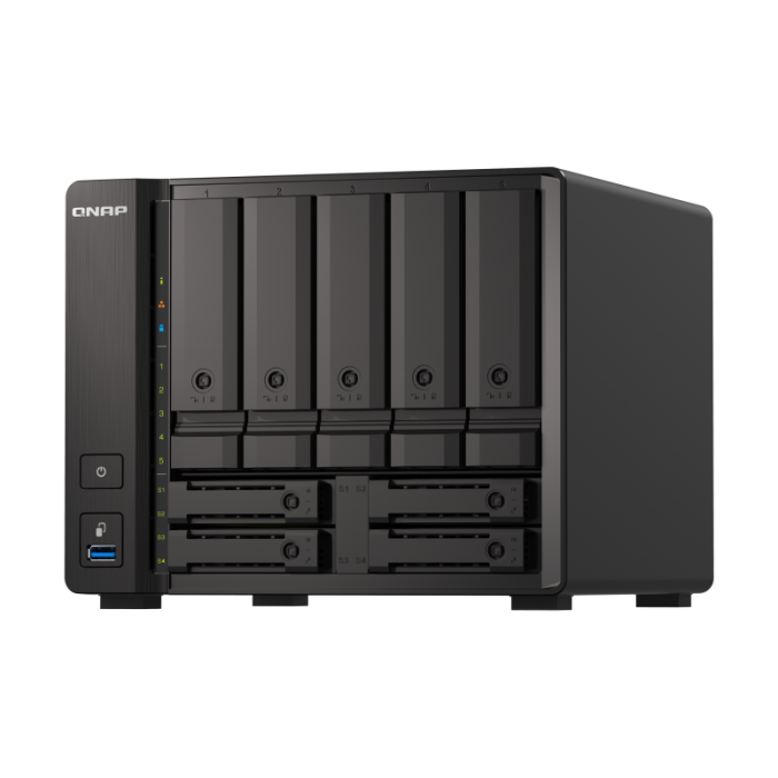 QNAP NAS server for 9 disks, 8GB RAM, 1x 10Gb, 2x 2.5Gb network