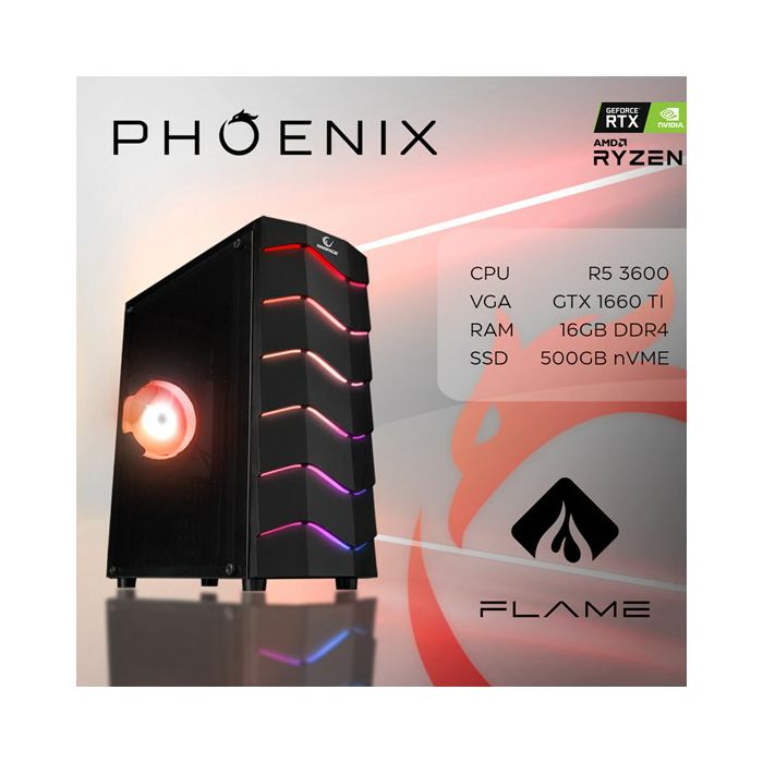 Računalo Phoenix FLAME Z-527 AMD Ryzen 5 3600/16GB DDR4/NVME SSD 500GB/GTX 1660 Ti